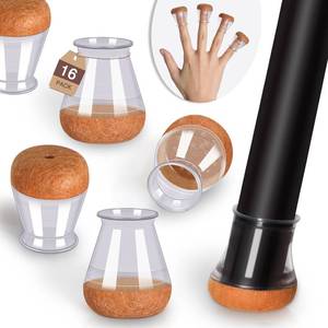 lot 4391 image: Chair Leg Floor Protectors Chair Leg Protectors for Hardwood Floors Felt Silicone Caps Strengthen Bottom Protection Anti-Scratch Reduce Noise 16 Pack Clear Round Small Fit 12in. to 34in. (14-19mm)