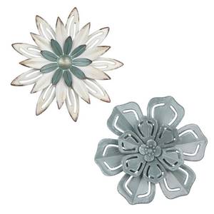 lot 4404 image: hogardeck Metal Flower Wall Decor, 2 PCS 11in. Metal Farmhouse Wall Decor, Floral Metal Wall Art for Indoor Outdoor, Boho Wall Decor for Bathroom, Living Room, Kitchen, Bedroom, Porch, Garden, Yard