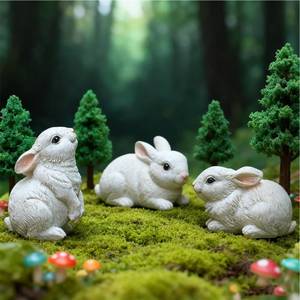 lot 4411 image: TaTalife Bunny Decor Yard Decorations Outdoor, Set of 3 Resin Garden Rabbit Figurines, Yard Animals Statue, Bunny Statue for Home Garden Easter Decorations, Easter Rabbit Figurines mom Gifts
