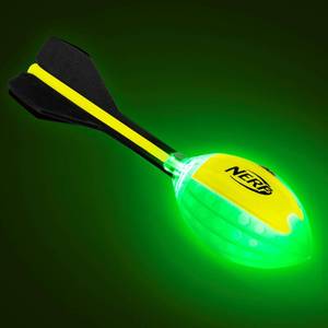 lot 4424 image: Nerf Lightstrike Vortex Foam Football - Color Changing LED Soft Vortex Football for Long-Distance Throws - Impact Activated - Batteries Included