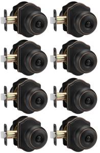 lot 5602 image: Goldenwarm Oil Rubbed Bronze Door Knobs Interior, Bedroom Door Knob & Bathroom Classic, Bronze Interior Door Knobs 8 Pack