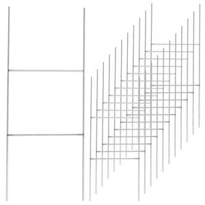 lot 5611 image: 12 Pack Heavy Duty Metal H Frame Wire H Stakes, 17.5 x 7 Yard Sign Stake for 4mm Corrugated Signs