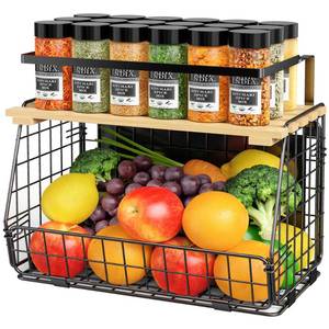 lot 5621 image: GGIU Magnetic Shelf for Fridge Fruit Potato and Onion Storage Bin - Magnetic Spice Rack for Refrigerator & Kitchen Counter - Pantry Organizers and Storage