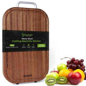 lot 5627 image: Ebony Wood Cutting Board for Kitchen �� Large Double-Sided Wooden Chopping Board for Kitchen with Juice Groove, Knife-Friendly Surface, Thick Butcher Block for Meat, Cheese, Charcuterie, Meal Prep
