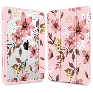 lot 6326 image: Mektron Case for 2025 iPad 11 inch (A16 Chip) 11th Gen Fit iPad 10th Gen10.9 inch 2022, Buit in Pencil Holder with Shockproof Cover Clear Shell  Trifold Stand  Auto WakeSleep, Floral C293