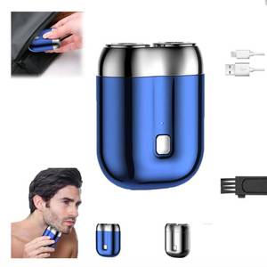 lot 6348 image: 2026 New Model Mini Dual-Head Electric Shaver, Electric Mini Portable Razor, Pocket Size Washable Double Head Razor, Rechargeable Waterproof Compact Electric Shaver for Home, Car, Travel (Blue)