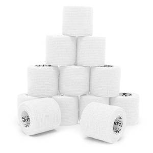 lot 6356 image: OK TAPE 12 Rolls Self Adhesive Bandage Wrap, Elastic Athletic Tape, Self Stick Bandage Tape, Vet Wrap, Medical Wrap for Wrist, Feet, 2in. x 5 Yards - White