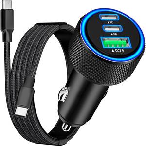lot 6361 image: Apple MFi Certified iPhone 17 Car Charger, Rombica 3-Port 67W USB-C&USB-A Car Cigarette Lighter PDQC Fast Car Charge with Type-C Braided Cord for iPhone 1717 Pro Max16 Pro15Galaxy S26S25Pixel