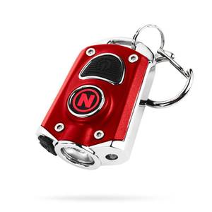 lot 6362 image: NEBO MYCRO Keychain Flashlight  400 Lumens, Rechargeable EDC Light with 6 Red, Green & White Modes, Water Resistant, Portable, Includes Charging Cable & Stainless Steel Necklace