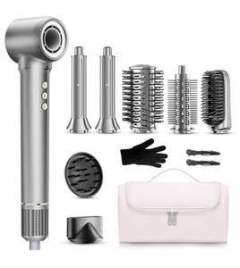 lot 6382 image: 9 in 1 Hair Dryer Brush Kits,Professional 1200W Powerful Hot Air Styler Dryer with Case,110,000 RPM Auto Wrap Air Curler Travel Hair Crimper for Fast DryingStraighteningStylingVolumizingFrizz-Free