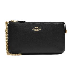 lot 6394 image: COACH Crossgrain Leather Wristlet w Chain