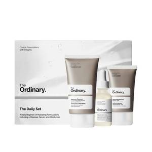 lot 6395 image: The Ordinary The Daily Set, Daily Skincare Routine with Squalane Cleanser, Hyaluronic Acid 2percent  B5, and Natural Moisturizing Factors  HA  Skin Care Set