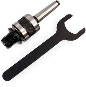 lot 6397 image: Woodworking Turning Tools Revolving Center MT2, Live Tailstock Chuck Adapter 1in. x 8 TPI, 2 Morse Taper (2MT)