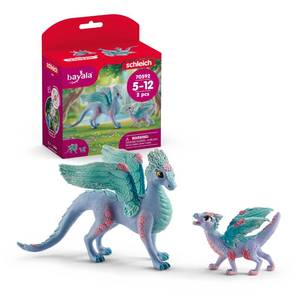 lot 6398 image: Schleich Bayala - 2 PC Flower Dragon and Baby Toy Set - Cute Dragon Figurines for Girls and Boys - Durable Fantasy Pink and Blue Fairy Animal Figures - Fun Imaginative Play Toys - Kids Ages 5  70592