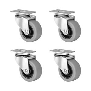 lot 6399 image: NINOSO 2in. Casters Set of 4, Heavy Duty Rubber Caster Wheels Swivel Plate Castors Pack of 4 Total Capacity 320lbs (2in.-4 Plate Swivel Caster)
