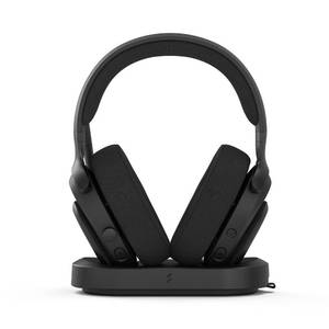 lot 13993 image: Fractal Design Scape Dark - Wireless PC Gaming Headset - Detachable Flip-to-Mute Microphone with Noise Cancellation - Battery Life Up to 40 Hours - Configurable Ambient Lighting - Black