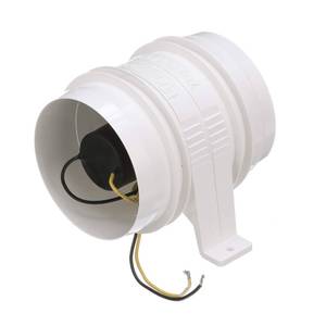 lot 14303 image: Attwood 1749-4 Turbo 4000 Series II In-Line Blower, For 4-Inch Interior Diameter Vent Hose, Water Resistant, 12-Volt