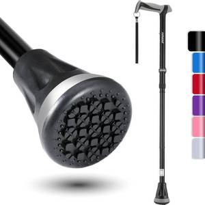 lot 14304 image: REHAND Walking Cane - Foldable, Adjustable, Collapsible Walking Canes for Men & Women, Heavy Duty All Terrain Tip, with Travel Bag  Walking Sticks for Seniors & Adults (Natural Black)