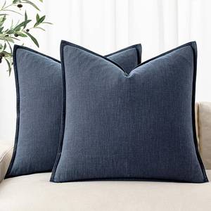 lot 14305 image: MIULEE Decorative Pillow Covers 20x20 Inch Indigo Blue ��Boho Farmhouse Neutral Couch Throw Pillows for Bed Pack of 2 Accent Coastal Modern Pillowcase Summer Sofa Livingroom Home Decor