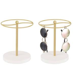 lot 14307 image: Mkono Sunglasses Organizer Glasses Holder Stand Sunglass Storage Display Eyeglasses Rack for up to 12 Pairs of Eyewear Glasses for Table Dresser Desk Countertop Bedroom, Set of 2, Gold