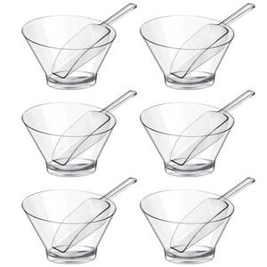lot 14309 image: Sawysine 12 Pcs Plastic Clear Serving Bowls with Kitchen Plastic Scoops Salad Serving Bowls Popcorn Scoops Angled Candy Container for Salad Cooking Parties, 210 ml
