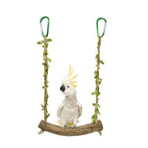 lot 14325 image: Bird Swing Stand Bird Perch Stand Parrot Rope Swing Hanging Toy Cage Toys Training Stand Holder Exercise Stand Bird Chewing Toy for Lovebird, Budgie Conure Finches Lovebird Cockatiel, 7.9 x 7.1 Inch