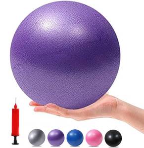 lot 14343 image: MOMPLUS Exercise Pilates Mini Yoga Barre Small for Home Stability Squishy Training Physical Therapy Improves Balance with Pump(Purple, 6 Inch)