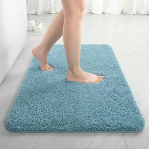 lot 14352 image: LOCHAS Bathroom Rug 36x24 Inch, Soft Thick Absorbent Microfiber Bath Rugs for Bathroom, Machine Washable, Shaggy Plush Non Slip Bath Mat for Tub, Shower Floor, Quick Dry Mats, Spa Blue