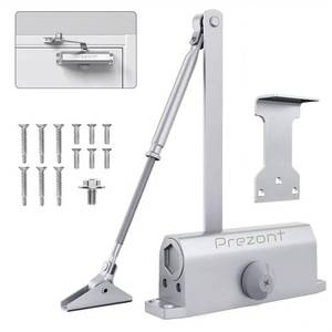 lot 14354 image: PREZONT Hydraulic Automatic Door Closer �� Heavy Duty Adjustable Closer (Up to 150 lbs) for Home & Commercial Use �� Aluminum Alloy Auto Shut System for Interior & Exterior Doors