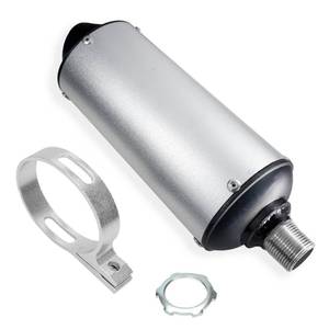 lot 14355 image: JMCHstore Performance Exhaust Muffler Silencer for Predator 212 196cc GX160 420cc 301cc GX390 98cc 6.5hp, Coleman CT200U BT200X KT196 CT100U Baja Massimo MB200 Go Kart Engine Mini Bike Parts (Silver)