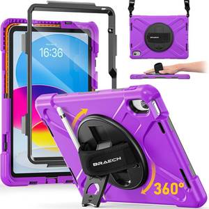 lot 14362 image: BRAECN for iPad (A16) 11th10th Generation case 1110.9 inch 20252022 Heavy Duty Shockproof Protective with Pencil Holder Screen Protector 360°Rotating Stand Handle & Shoulder Strap Full Body Cover