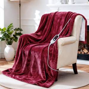 lot 15025 image: Heated Blanket Electric Throw, 50in. x 60in. Heating Blanket with 5 Levels & 10 Hours Auto Off, Extremely Soft Flannel Warm Blanket Gifts Over-Heat Protection, ETL Certified Machine Washable