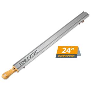 lot 15033 image: POWERTEC Universal Circular Saw Track Plate Compatible with Most Track Saw Guide Rails and Straight Edge Clamps, Tool-Free Mounting System, Adjustable Fence for Fast and Accurate Cuts (71993)