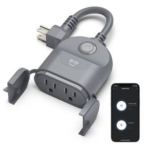 lot 16179 image: Geeni Outdoor Duo Wi-Fi Smart Plug, Weatherproof Dual Socket, Wireless Remote Control, Works with Alexa & Google Home, 2 Outlets