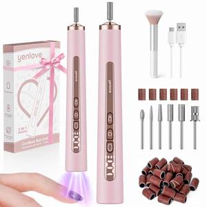 lot 16185 image: Cordless Nail Drill, 9 Speed Electric Nail File with UV Nail Lamp Professional for Acrylic Gel Dip Powder Nails Manicure Portable Nail Filer Machine Kit for Pedicure Rechargeable Lightweight