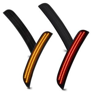 lot 16201 image: D-Lumina LED Side Marker Lights Red & Amber Side Lights for Dodge Charger 2015-2022, Smoked Lens Front & Rear Bumper Lights 2-Row Full LED Chips Reflectors Parking Lamp Indicator, Pack of 4
