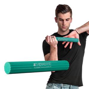 lot 16208 image: THERABAND FlexBar Resistance Bar, Medium, Green Flex Therapy Bar for Physical Therapy, Wrist & Forearm Exercise Equipment, Non Slip Grip, Compact Design