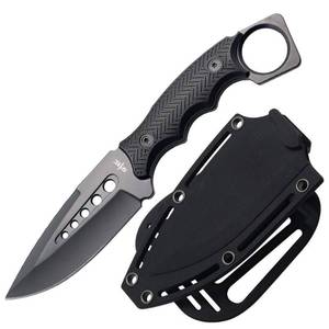 lot 16229 image: S-TEC 9in. Full Tang Tactical Knife with ABS Swivel Sheath - GEN 2 - (Steath Black)