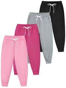 lot 18143 image: Resinta 4 Pack Girls and Toddler Sweatpants Kids Active Jogger Pants Girls Casual Pull On Pants with Drawstring Pockets