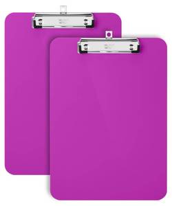 lot 18146 image: Mr. Pen- Plastic Clipboard, 12.5in. x 9in., 2 Pack, Plush Purple Clipboard Plastic, Low-Profile Metal Clip with Retractable Hanging Hole