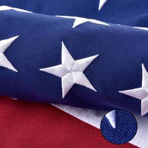 lot 18153 image: American Flag for Outside 4x6 FT, Deluxe Heavy Duty Spun Polyster, TearProof and Waterproof Super Tough Series, All Weather High Wind USA US Flag with Embroidered Stars, Sewn Stripes, Brass Grommets