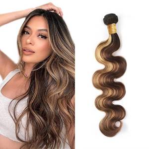 lot 18171 image: 26 inch Ombre Brown Bundle Human Hair P427 Human Hair Bundles Highlight Body Wave Bundles LadrXadr 427 Brown Color Bundle 100g