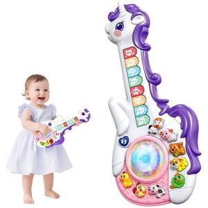 lot 18178 image: Marstone Toys for 1 2 Year Old Girl Birthday Gifts Baby Musical Unicorn Toys 12-18 Months, Educational Cartoon Guitar for Toddler Boy Kid 1-3, Infant 1st First Interactive Learning Birthday Present