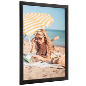 lot 18183 image: 12x16 Wood Frame Black, Rustic Natural Wooden 16x12in Poster Picture Frame, Distressed 12 x 16inch Woodgrain Gallery Photo Frame with HD Plexiglass, Horizontal Vertical Wall Mounting Display 1pcs