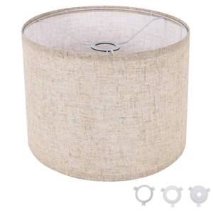 lot 19262 image: Small Lamp Shade, Beige Drum Lampshade 8.7Top X 8.7 Bottom X 7.9 High, Replacement Lamp Shade Natural Linen Hand Crafted for Table Lamps Floor Lamps Chandelier Lamp, Easy Assembly Required