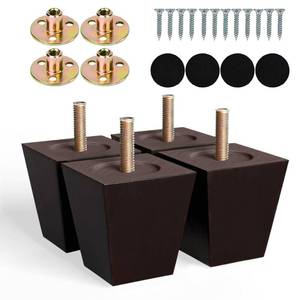 lot 19276 image: Albo Wood Furniture Legs 6 inch, Heavy Duty Sofa Legs, Pack of 4 Square Brown Couch Legs, Sofa Replacement Parts, for Dresser Legs, Sideboard, Recliner Couch, Circle Chair Couch Riser Coffee Table
