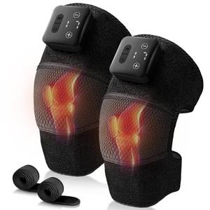 lot 19286 image: Nekteck Knee Massager with Heat - Cordless Heated Knee Brace with Vibration for Pain Relief, Rechargeable Knee Heating Pad with 5 Heat Levels and 3 Massage Mode (2 Packs)