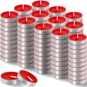 lot 19297 image: 200 Pcs Tea Lights Candles Smokeless Mini Tealight Dripless Candles Bulk for Dinner Party Home Decoration Wedding Centerpiece Birthday Valentine(Red)