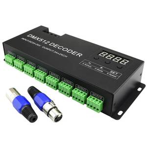 lot 19303 image: 24 Channel DMX Decoder Controller with Digital Display, Dimming Driver DMX512 LED Controller for RGB Strip Light, DC5V-24V 3ACH
