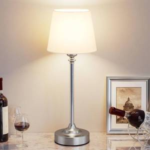lot 19312 image: Kakanuo Cordless Table Lamp Rechargeable Silver - 1 Pack 4000mAH Battery Operated Lamp for Decor, 3000K Stepless Dimming Touch Control Wireless Lamp for Bedroom, Dining Table, Counter, Living Room